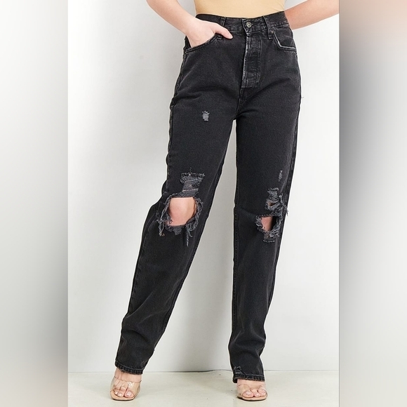 NWT Free People Women High Waisted Straight Leg Jeas $98 - Picture 2 of 11